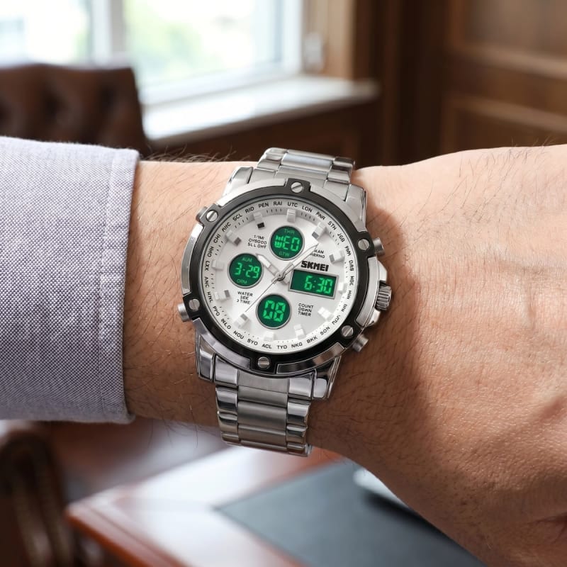 Digital Chronograph Stainless Steel Watch
