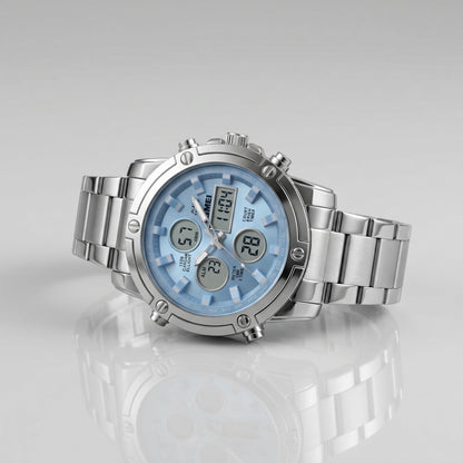 SKMEI Heavy Duty Dual Display Steel Chronograph