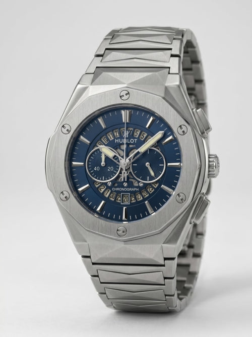 Luxury Silver Chronograph Stainless Steel Watch