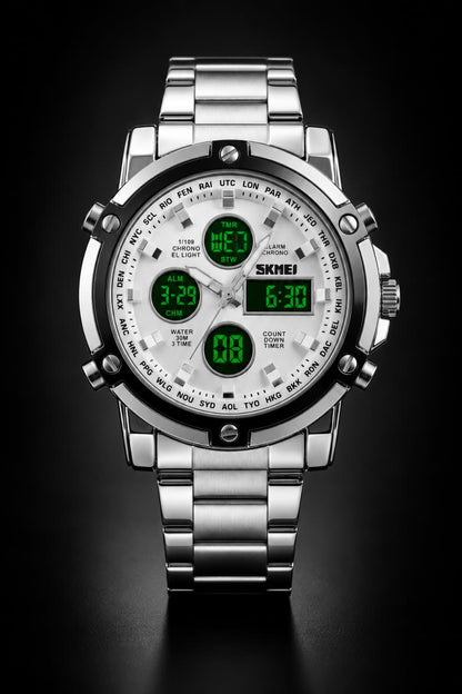 Digital Chronograph Stainless Steel Watch