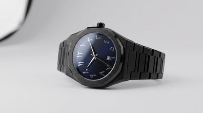 Luxury Arabic Dial Black Stainless Steel Watch