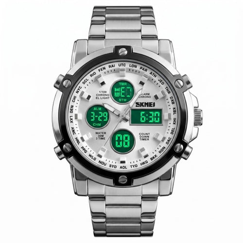 Digital Chronograph Stainless Steel Watch