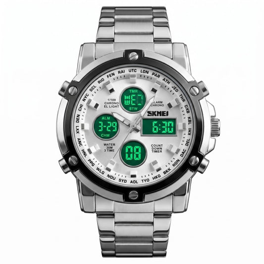 Digital Chronograph Stainless Steel Watch