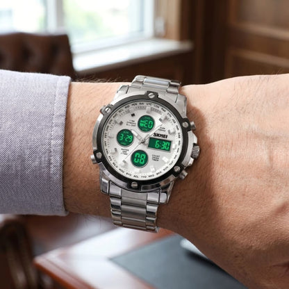 Digital Chronograph Stainless Steel Watch